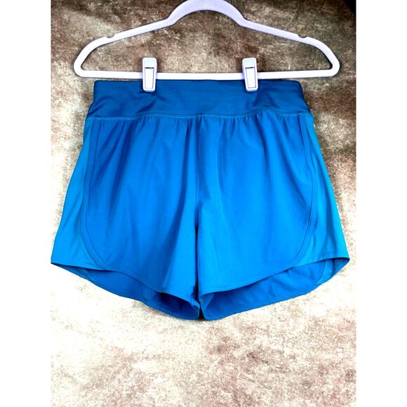 Athletic Back Zip Pocket Elastic Waist Logo All in Motion Shorts Teal size S - Picture 6 of 11